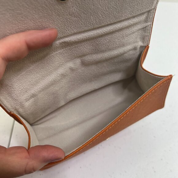 Tory Burch Large Orange Magnetic Sunglasses Eyeglasses‎ Case Big Textured - Picture 10 of 10